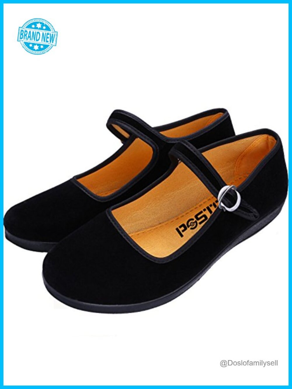 Mary Jane Ballet Flats: Velvet Upper & Rubber Sole Round Toe Shoes